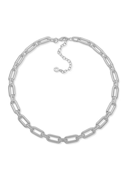Anne Klein Silver Tone 17 Inch Link Collar