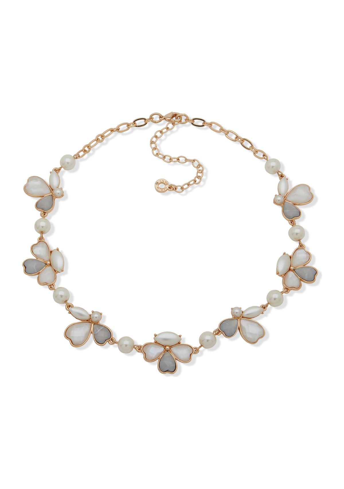Gold Tone 16" Pearl Collar Necklace
