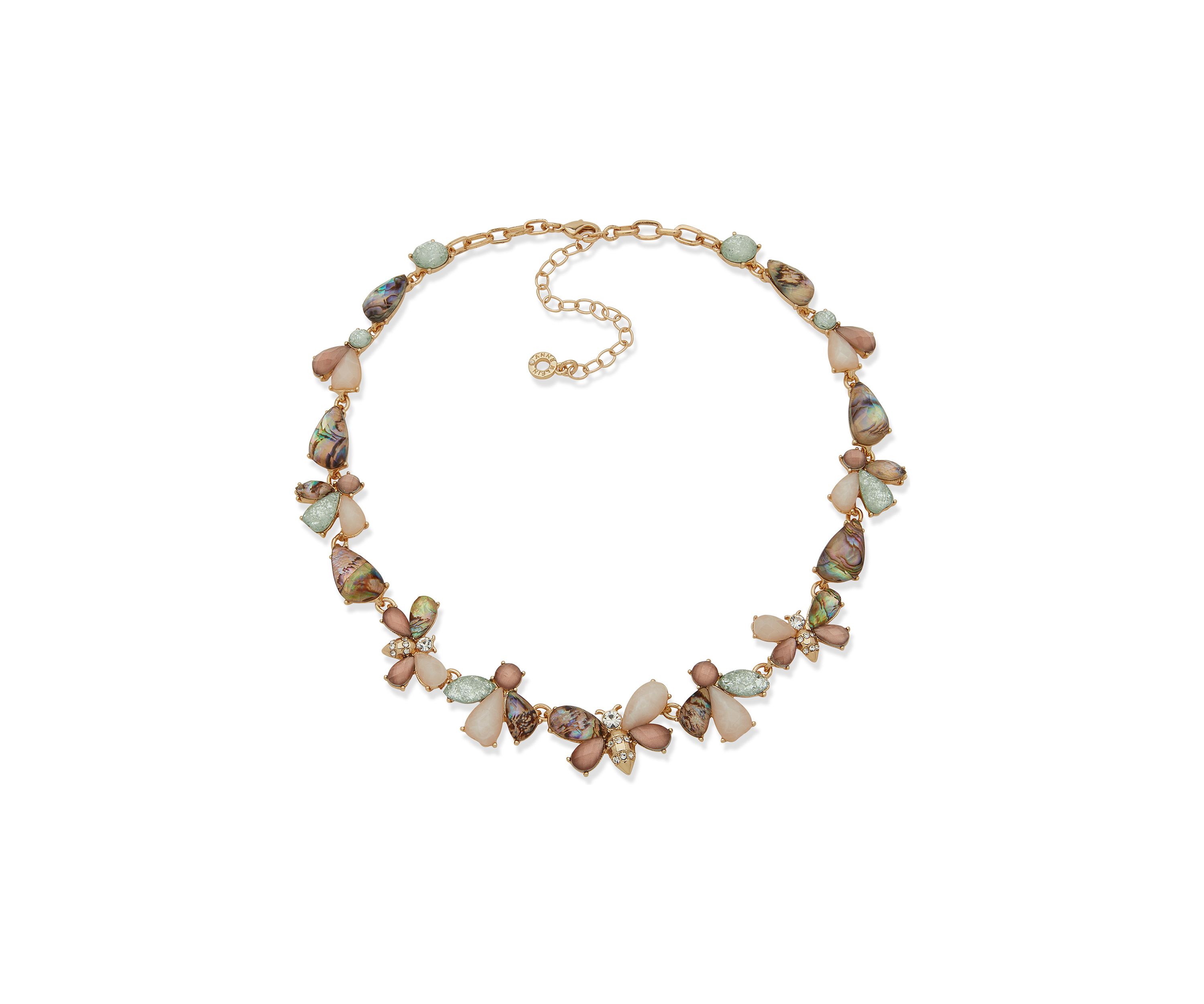 Gold Tone Multi Bee Motif Collar Necklace