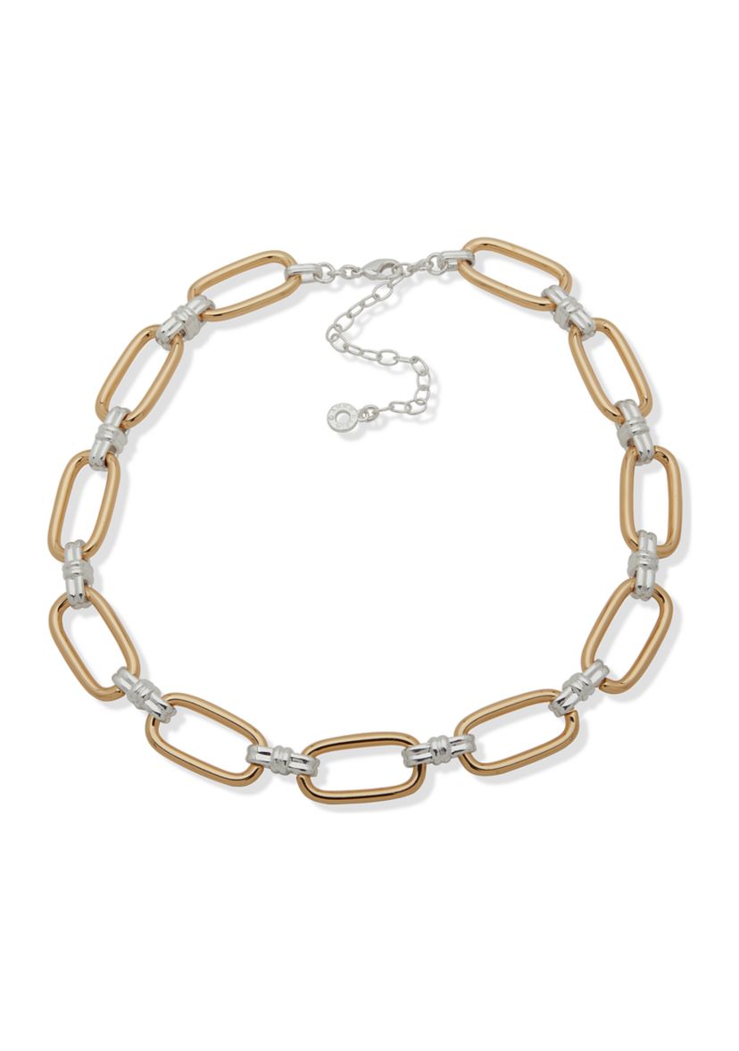 Two Tone Link Collar Necklace