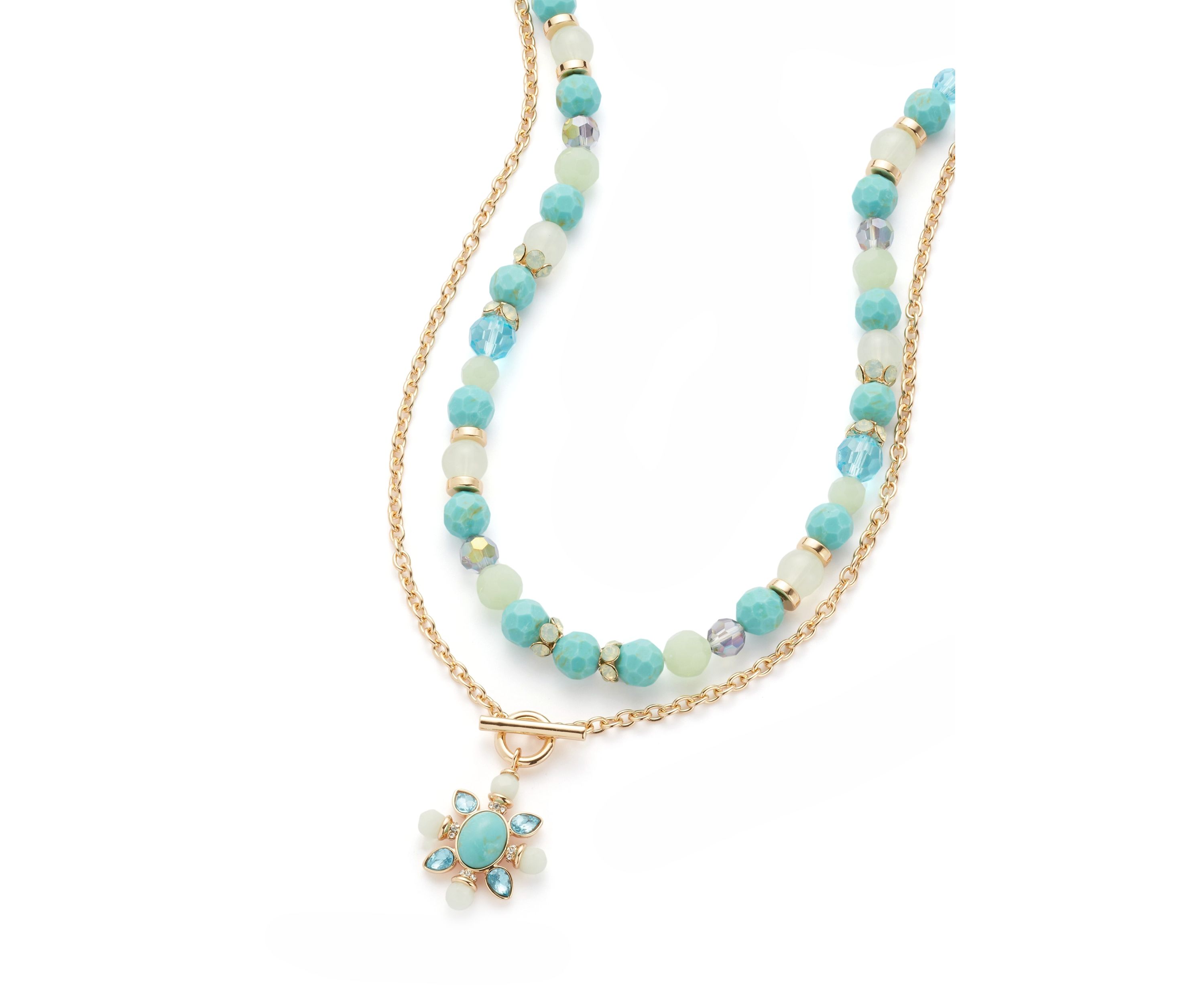 Beaded Pendant Two in One Necklace