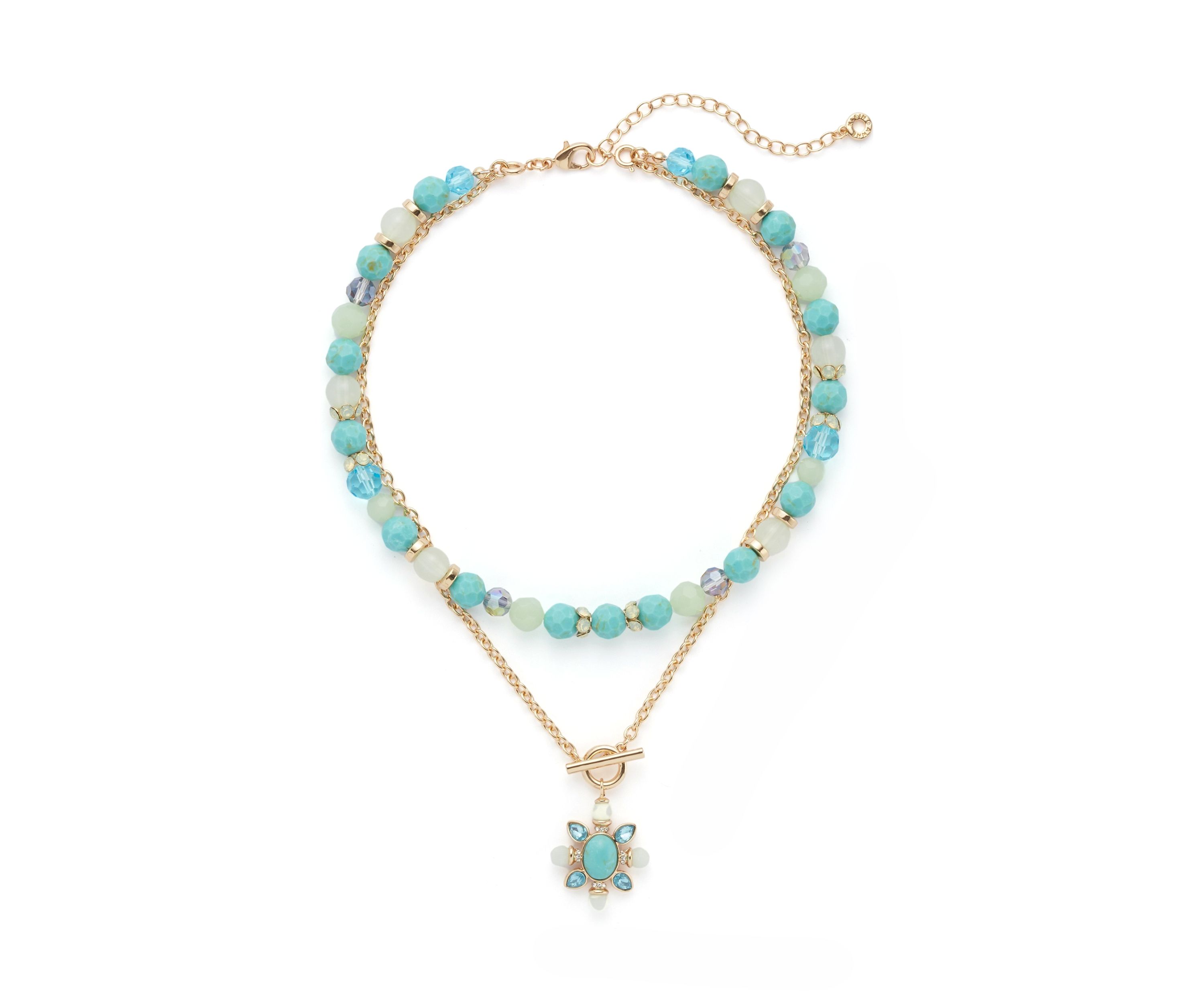 Beaded Pendant Two in One Necklace