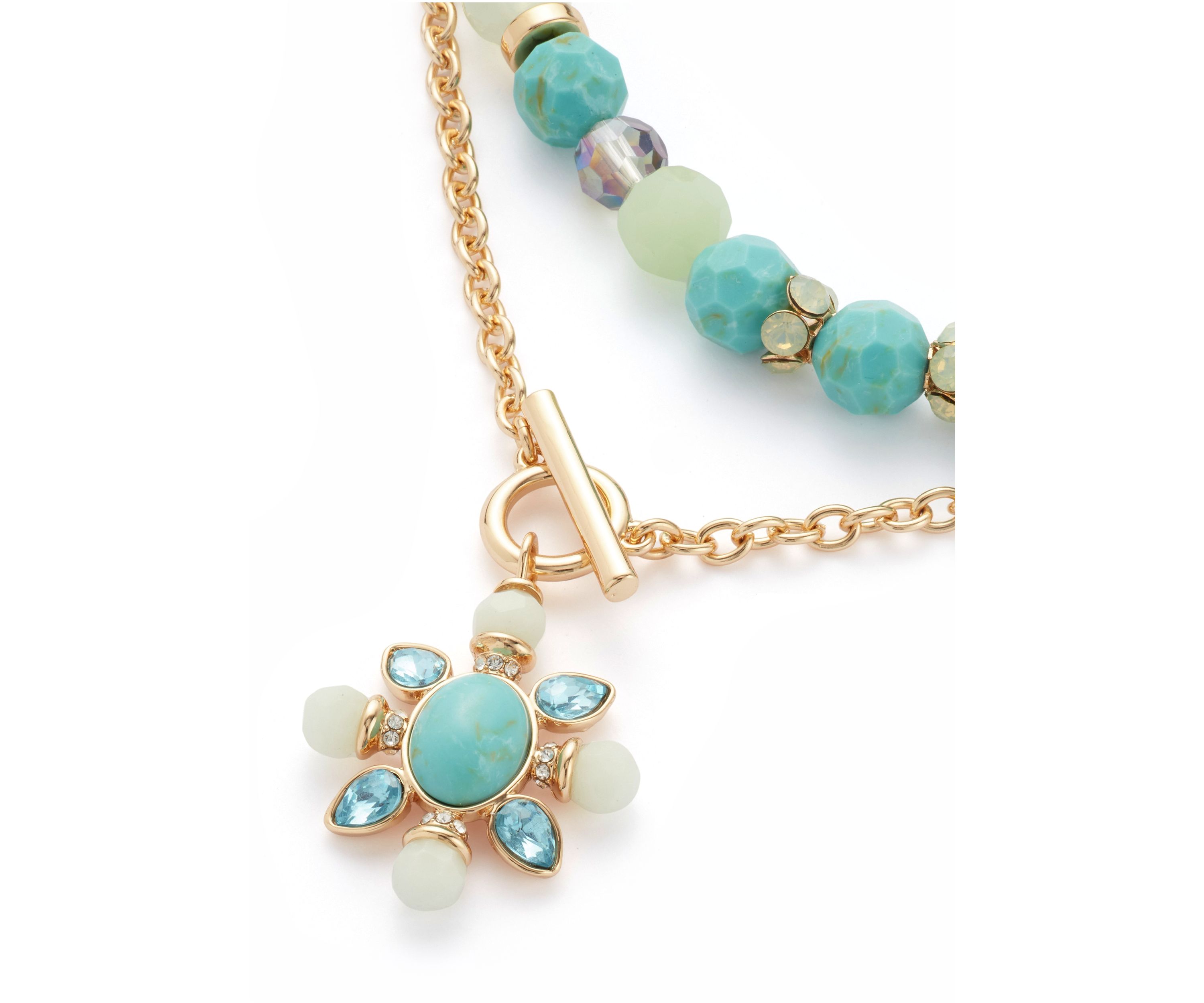 Beaded Pendant Two in One Necklace