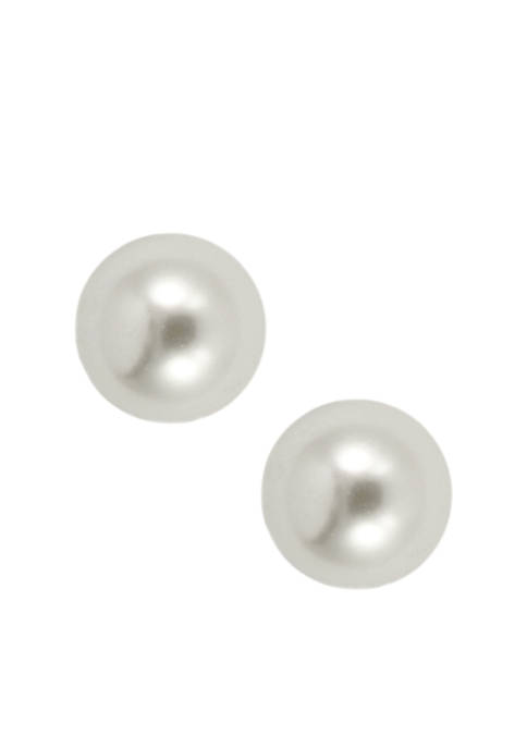 Anne Klein White Pearl Stud Earrings
