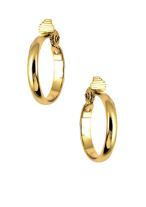 Gold-Tone Clip Hoop Earrings