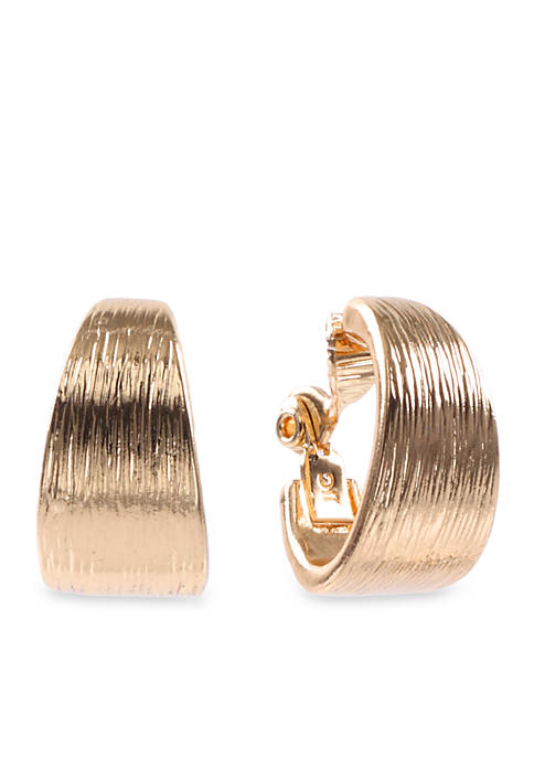 Anne Klein Gold-Tone Clip Earrings
