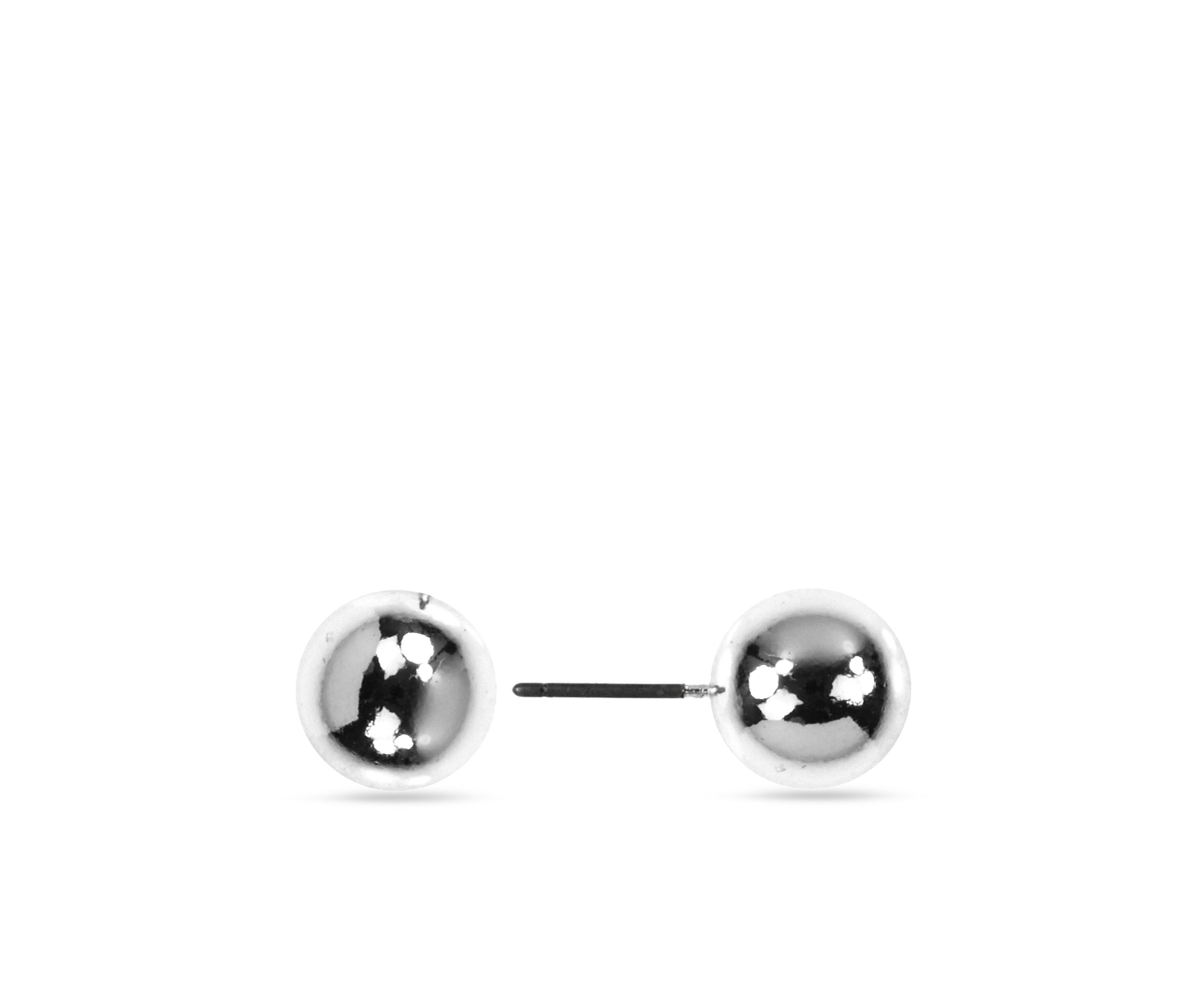 Silver-Tone Ball Stud Earring