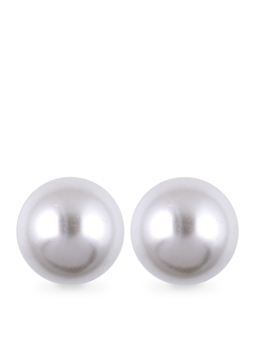 12-mm. Faux Pearl Studs