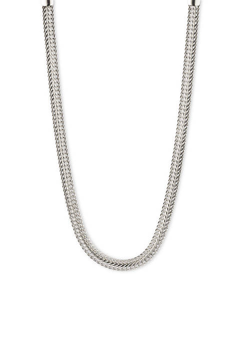 Anne Klein Silver-Tome Collar Necklace
