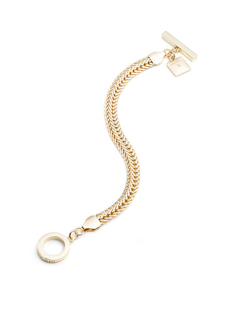 Anne Klein Gold-Tone Chain Toggle Bracelet