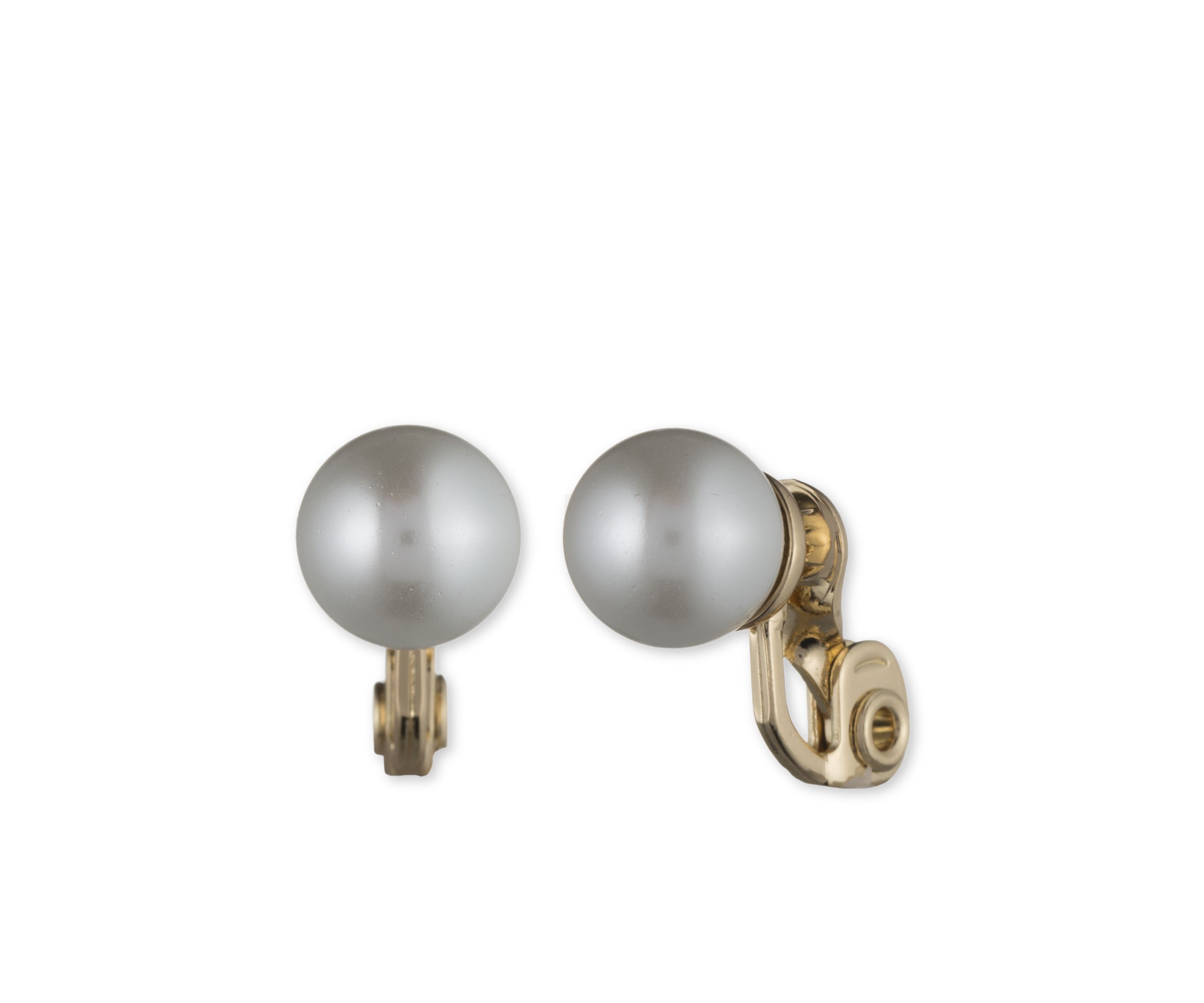 White Pearl Clip Earrings