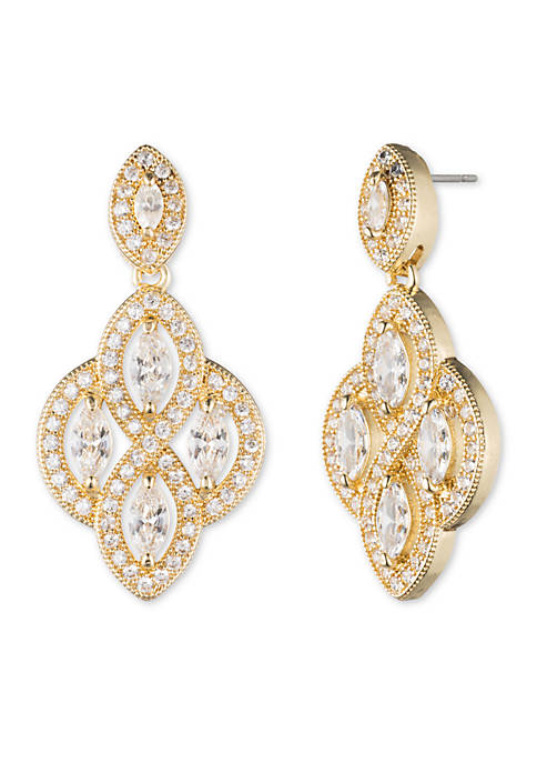 Gold-Tone Crystal Chandelier Earrings