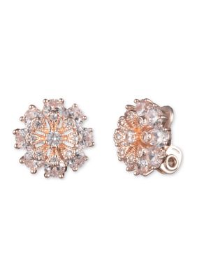 Anne Klein Silver Tone Crystal Clip Earrings | belk