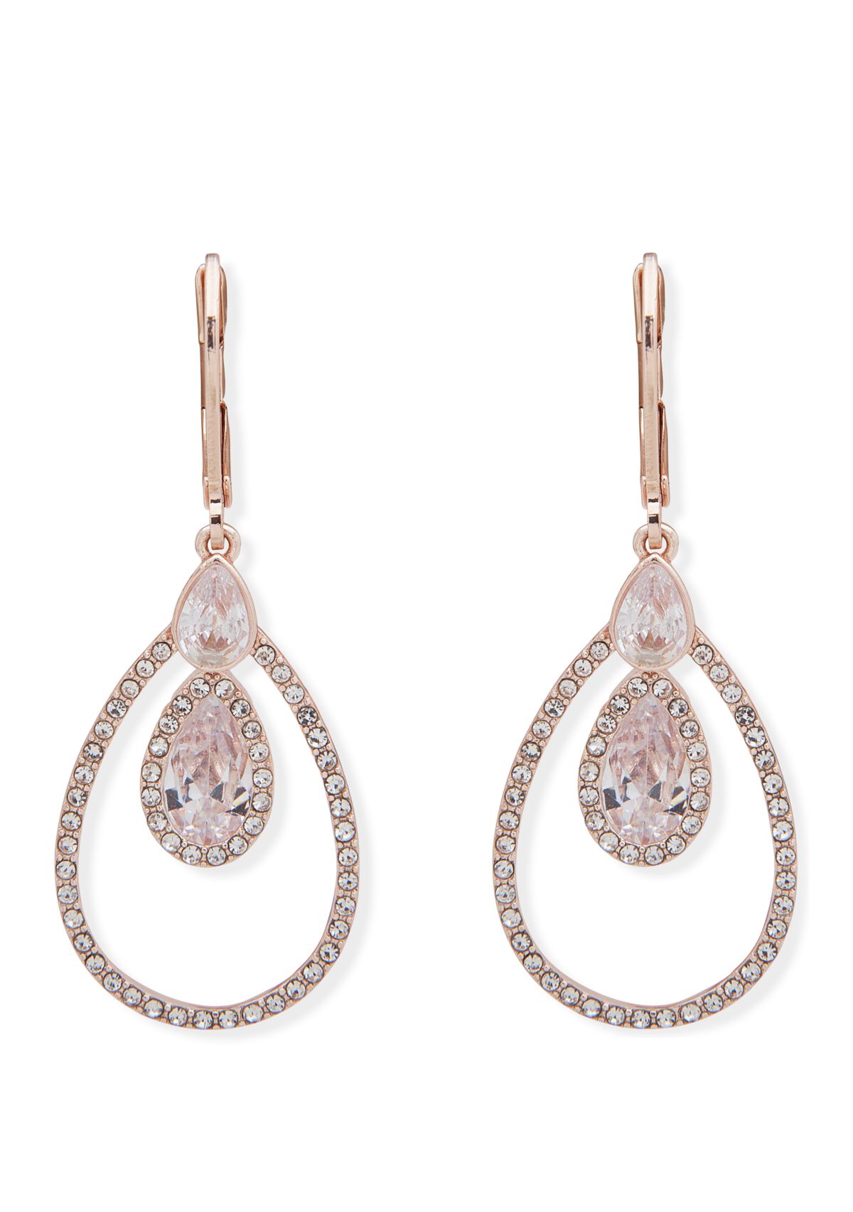 Cubic Zirconia Pavé Small Teardrop Earrings