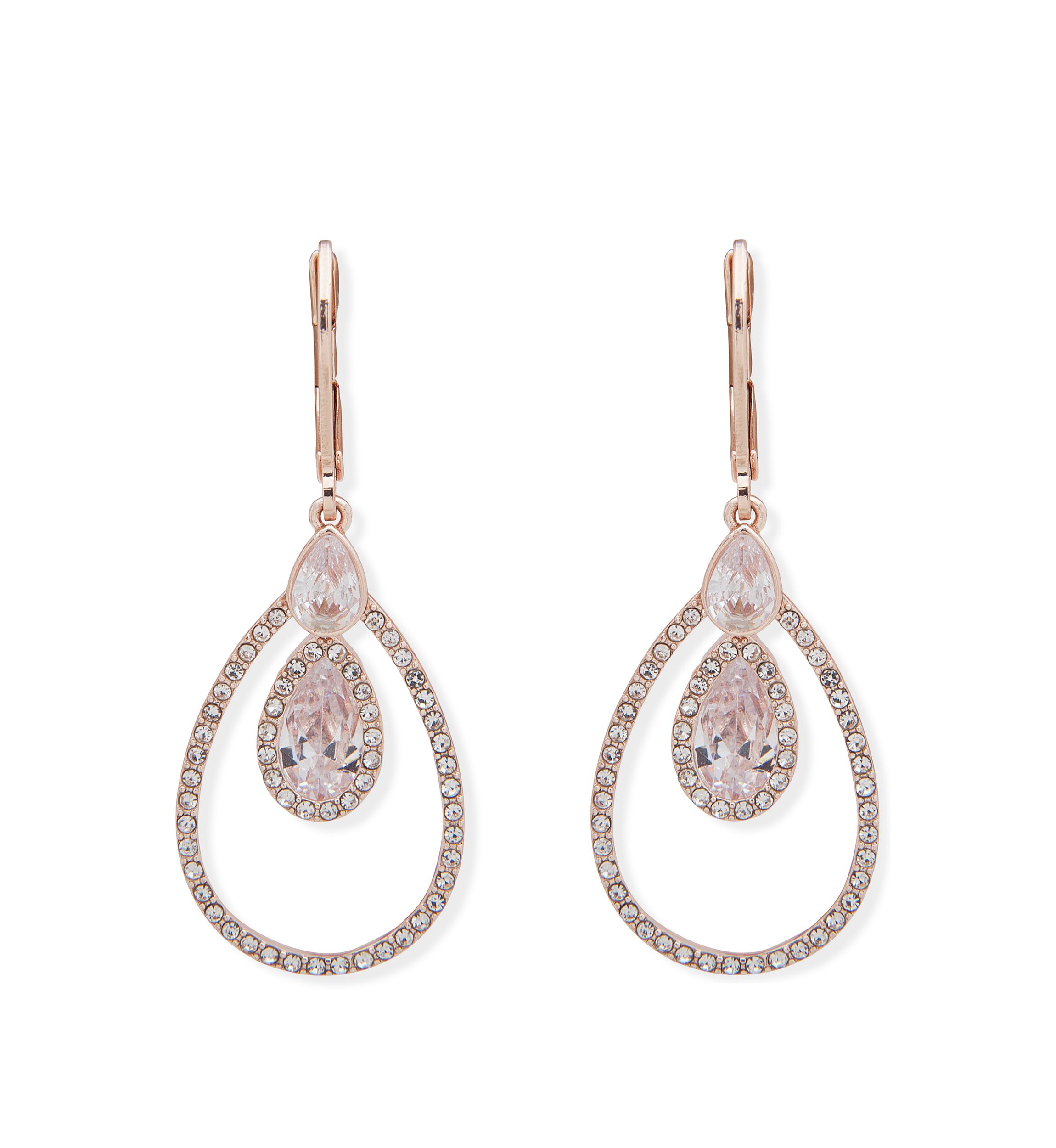 Cubic Zirconia Pavé Small Teardrop Earrings