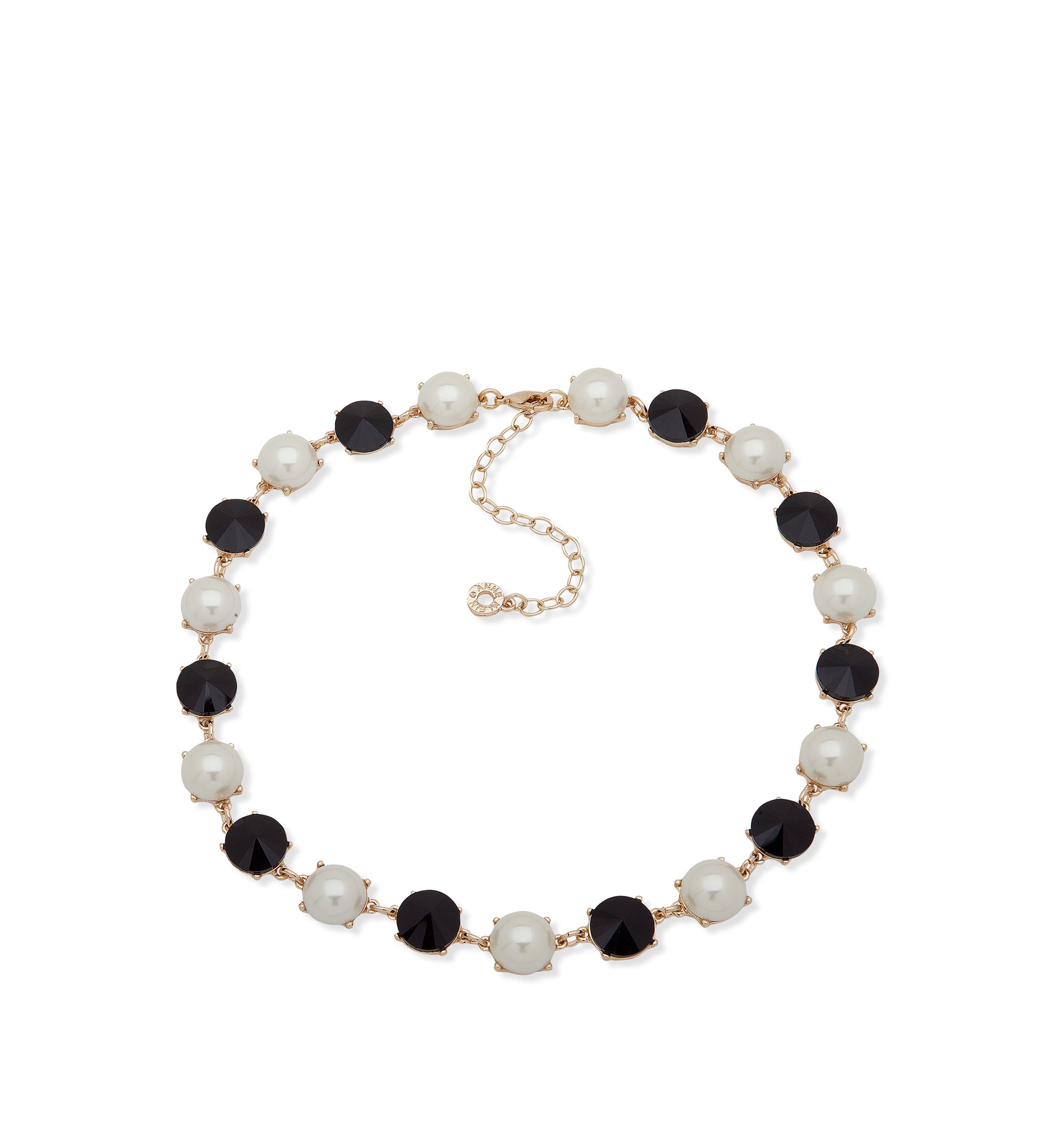 16 Inch Gold Tone White Jet Collar Necklace