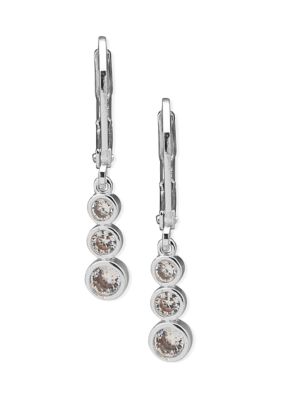 Belk Silver Tone Crystal P Earrings