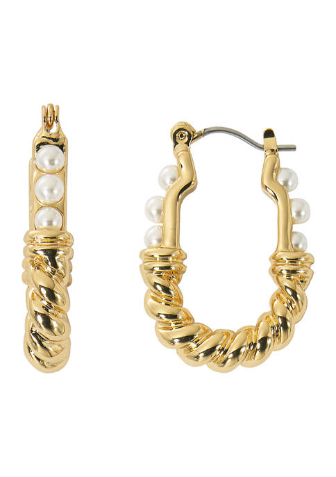 Belk Gold Tone Click Top Hoop Earrings with