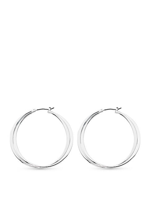 Belk Silver-Tone X Hoop Earrings