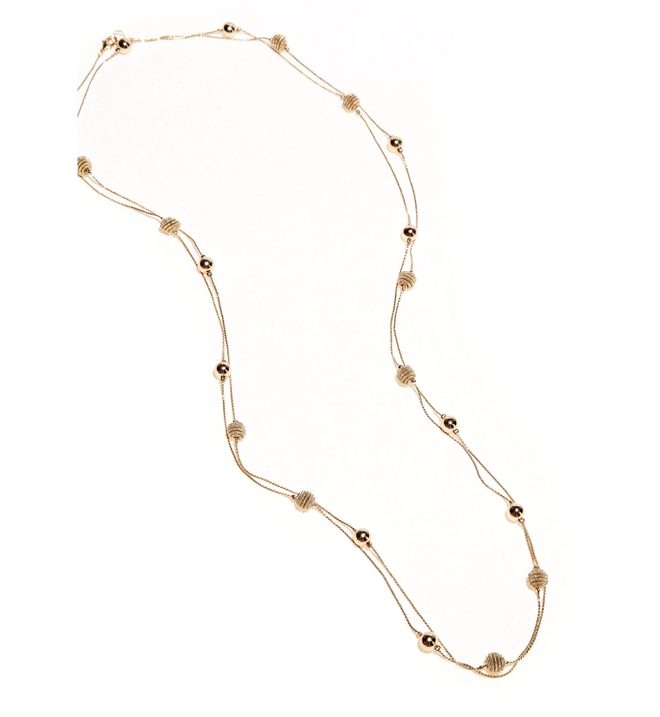 Gold Plated Fashion Necklace with Station Beads
