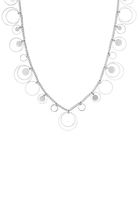 Belk Silver-Tone Ring Disc Shaky Chain Necklace