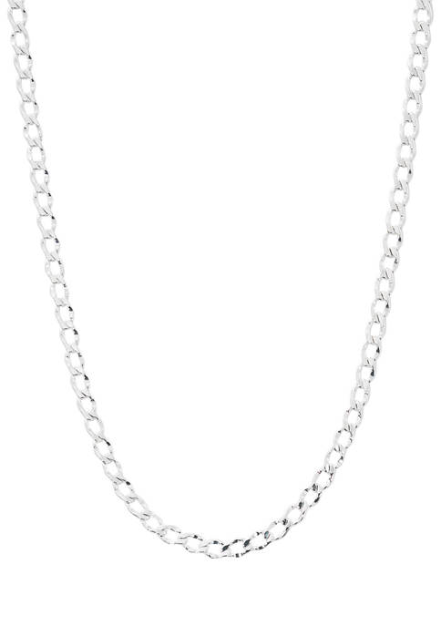 Belk Silver Tone 7 Millimeter Curb Chain Necklace