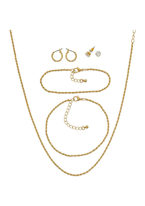 Belk Gold Tone Three Piece Chain Set And