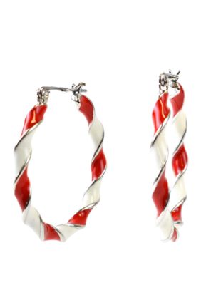 Joyland Candy Cane Hoop Earrings | belk