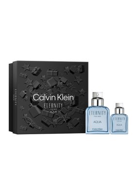 Calvin Klein Men's 2-Piece Eternity Aqua Eau De Toilette Festive Gift Set -  3616303455132