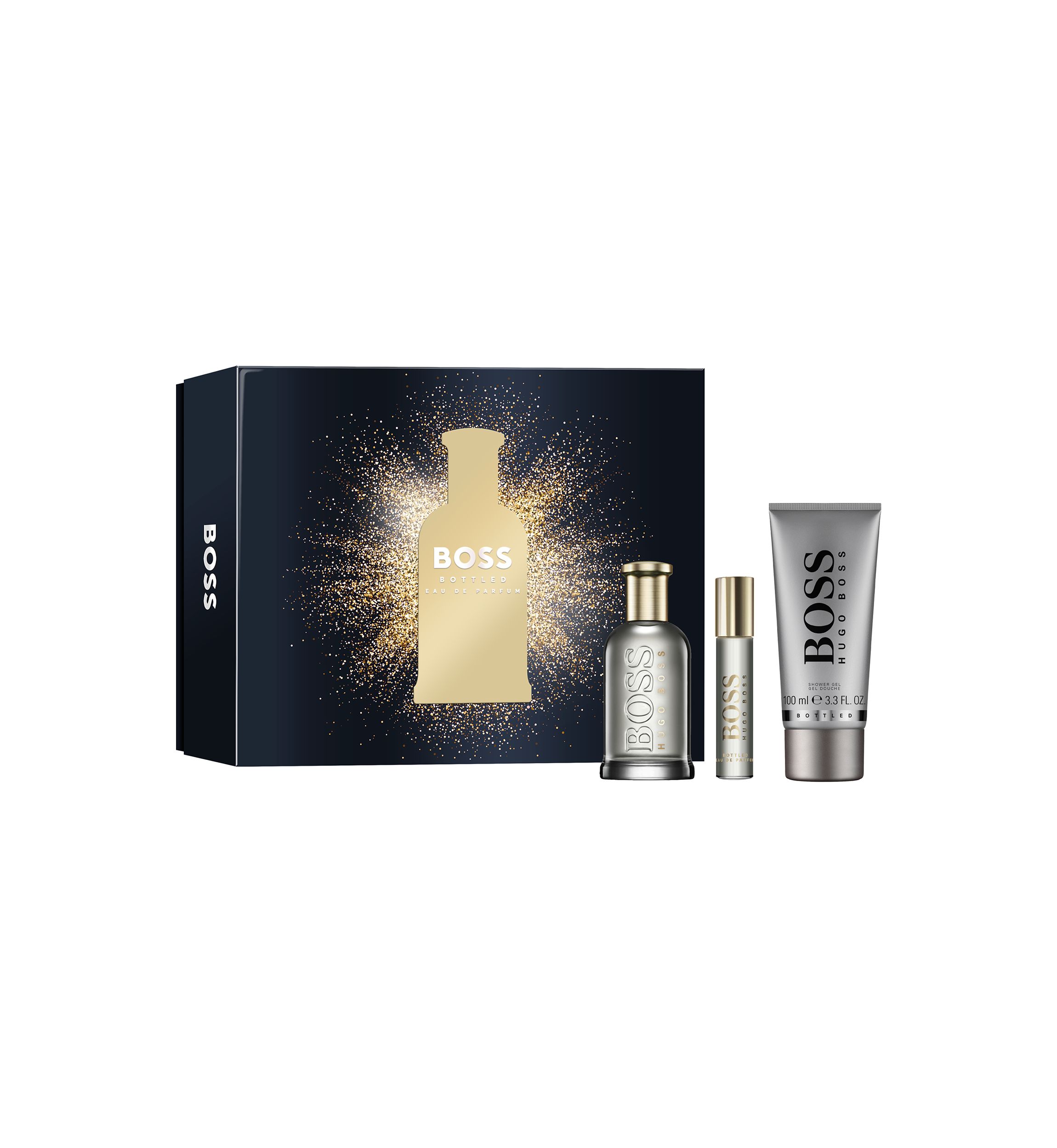  Mens 3-Piece BOSS Bottled Eau de Parfum Festive Gift Set - $179 Value! 