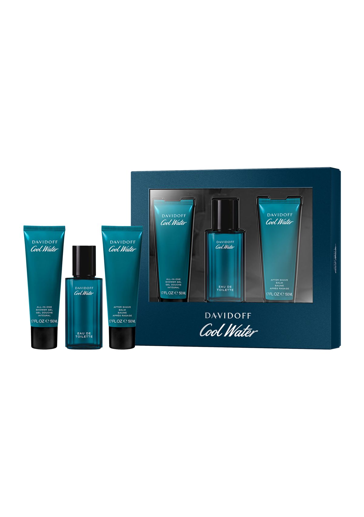 Mens 3-Piece Cool Water Eau de Toilette Festive Gift Set