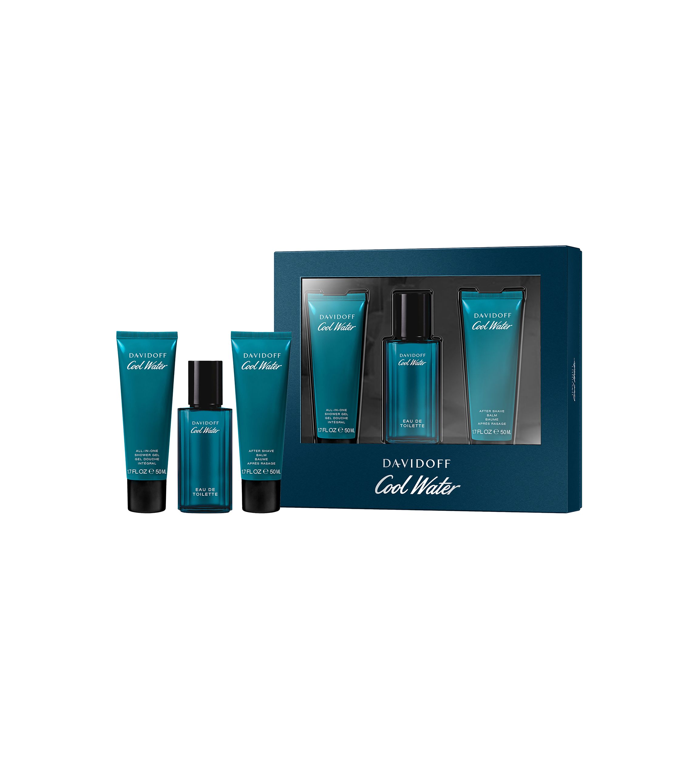 Mens 3-Piece Cool Water Eau de Toilette Festive Gift Set