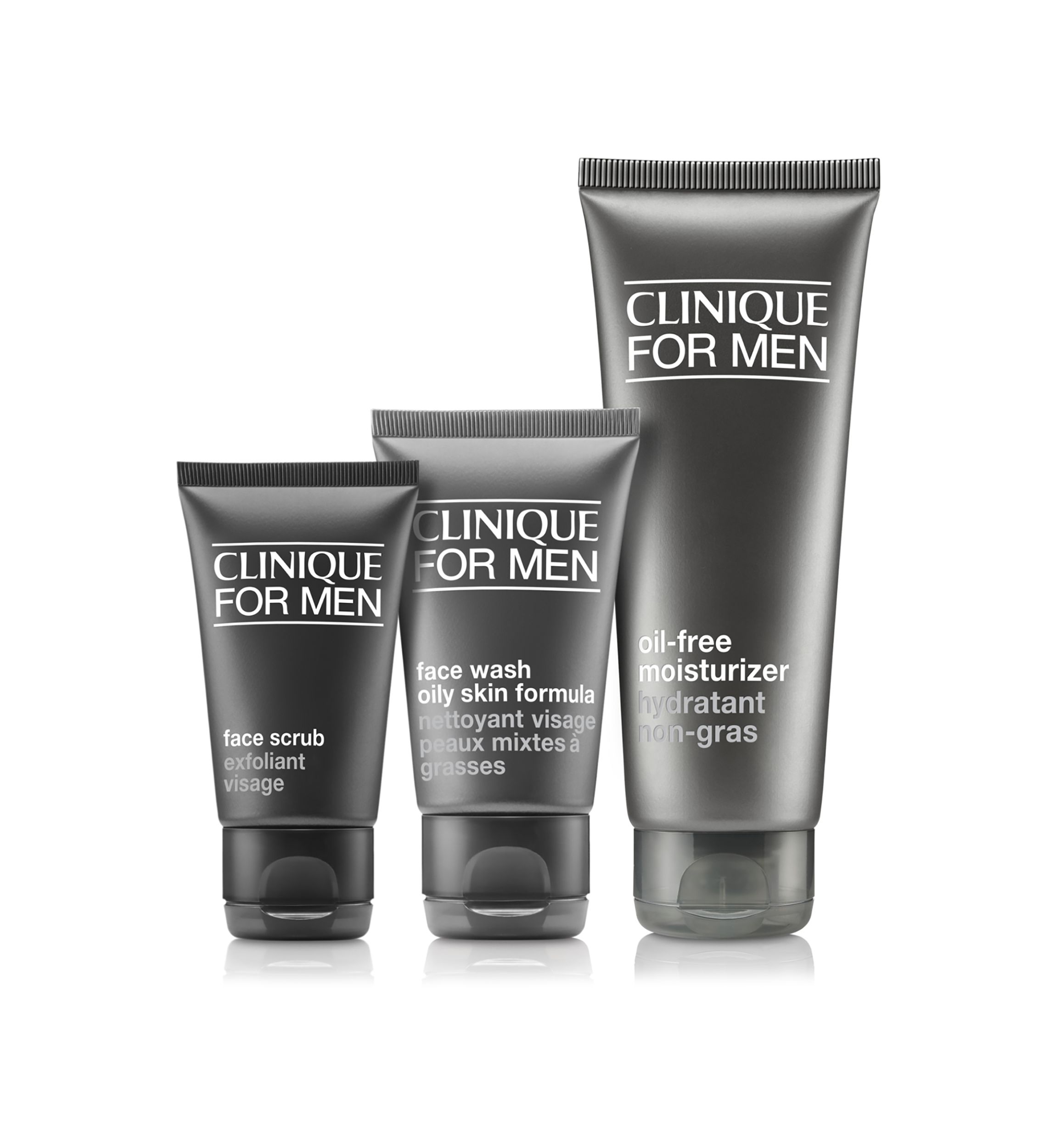 Daily Oil-Free Hydration Mens Skincare Set: Cleanse. Exfoliate. Hydrate - $53 Value!