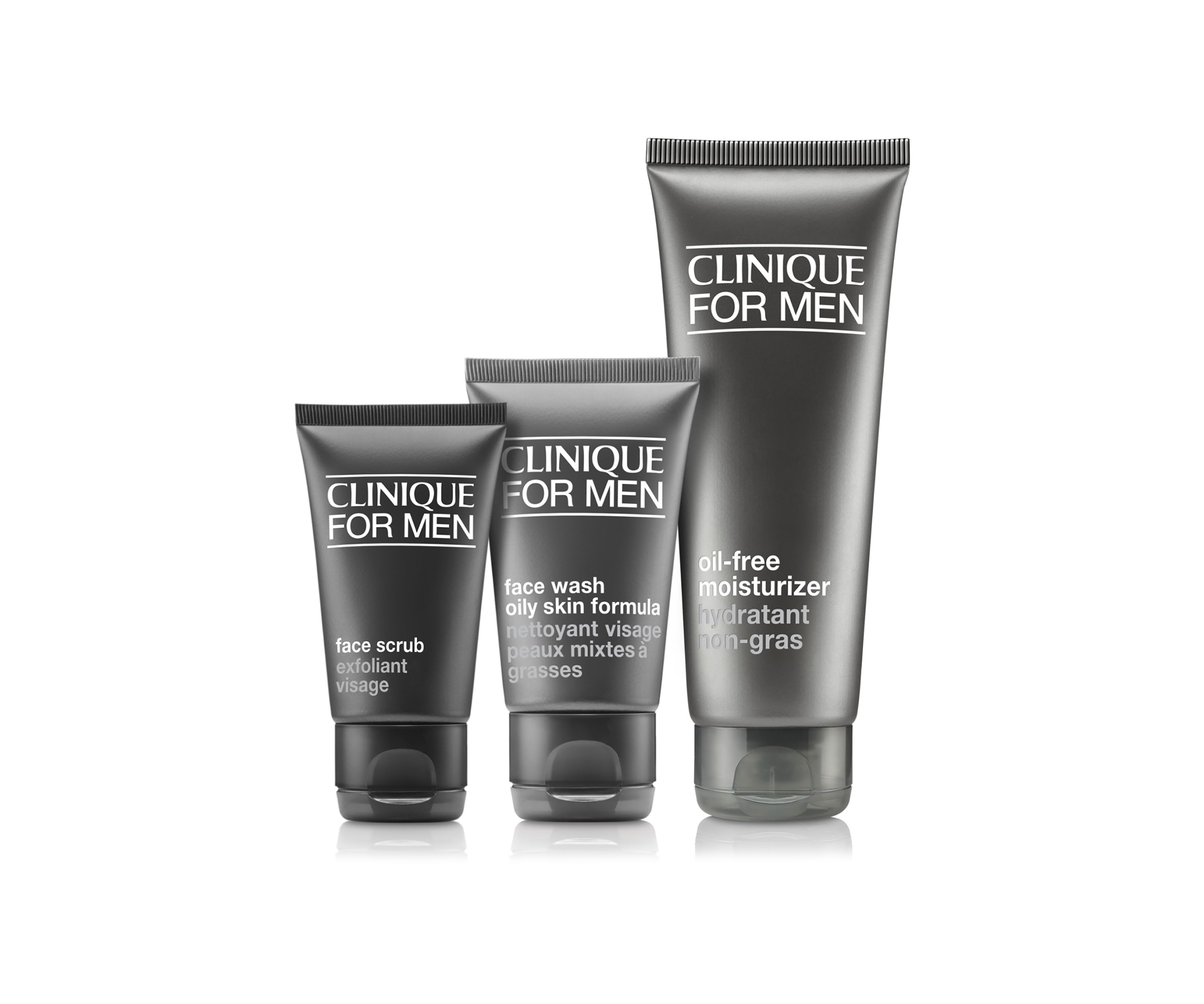 Daily Oil-Free Hydration Mens Skincare Set: Cleanse. Exfoliate. Hydrate - $53 Value!