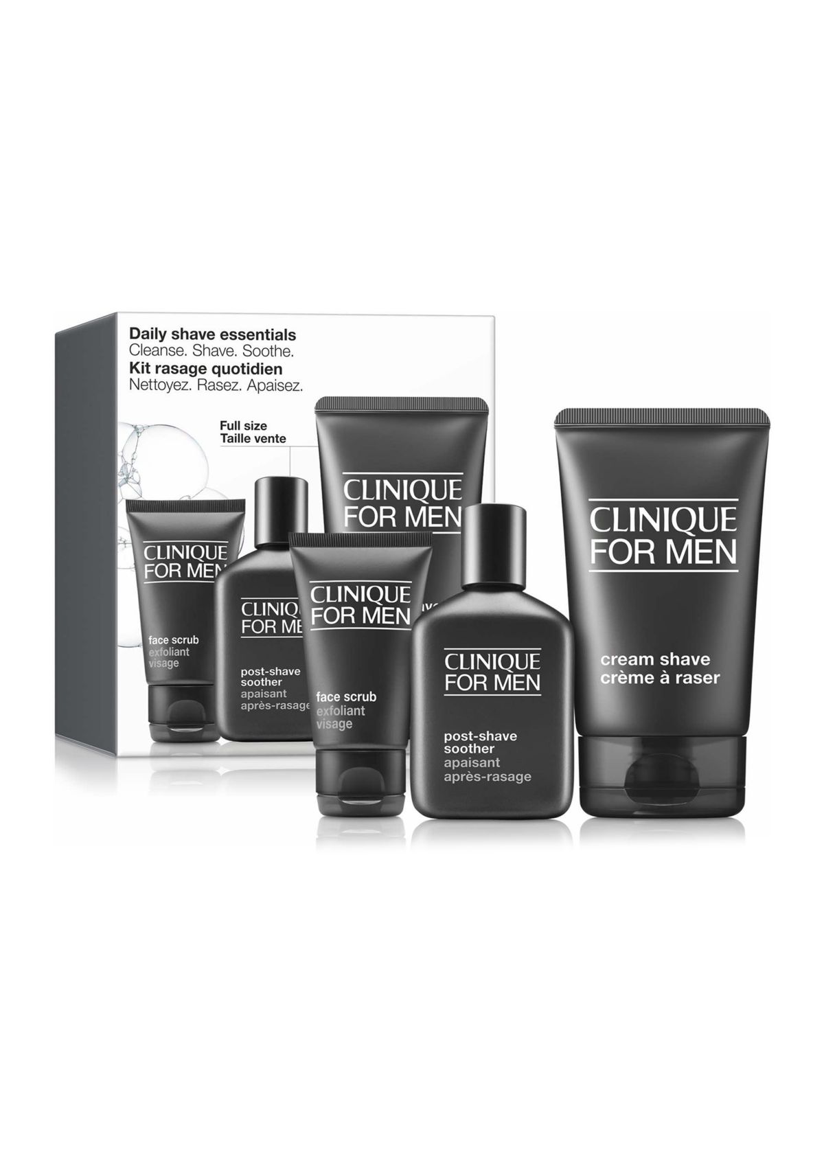 Daily Shave Essentials Mens Skincare Set: Cleanse. Shave. Soothe - $67 Value!