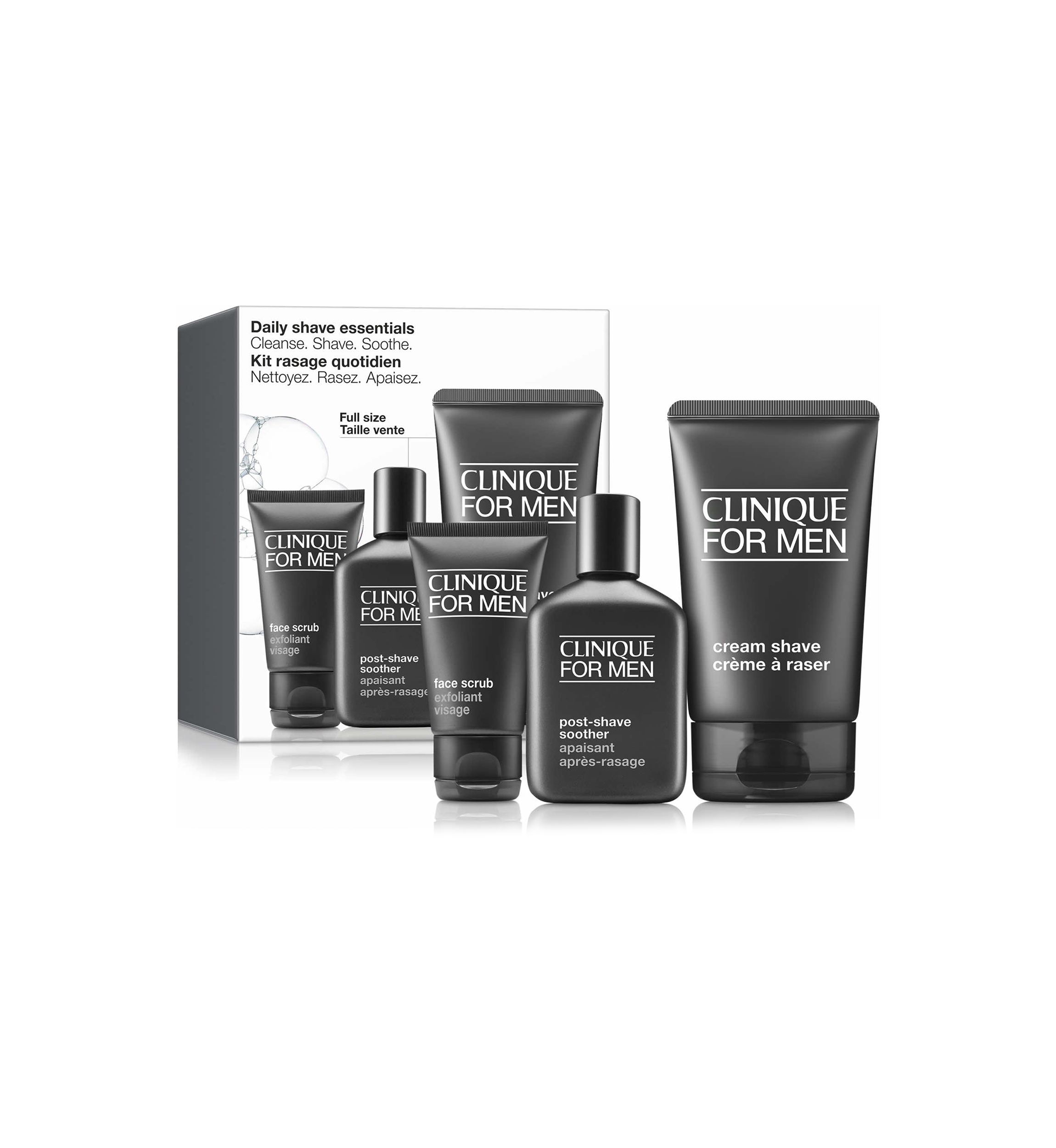 Daily Shave Essentials Mens Skincare Set: Cleanse. Shave. Soothe - $67 Value!