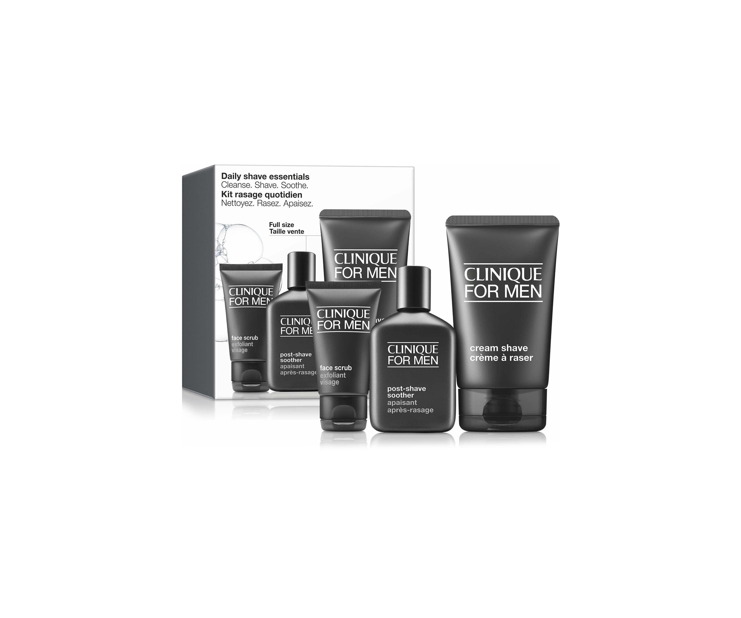 Daily Shave Essentials Mens Skincare Set: Cleanse. Shave. Soothe - $67 Value!