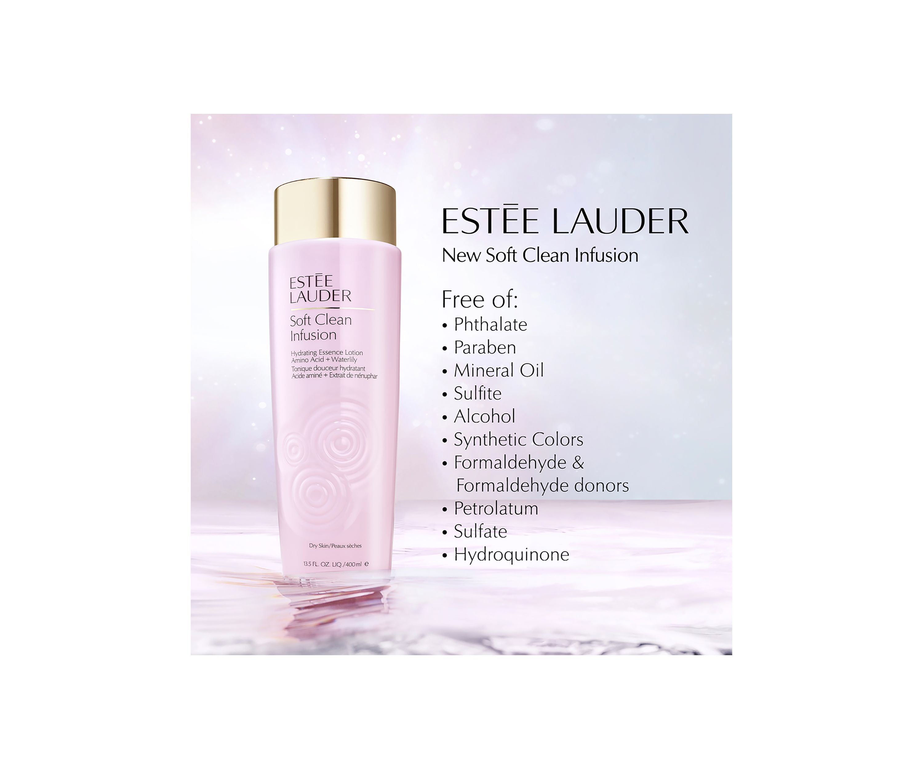 Soft Clean Infusion Hydrating Skin Essence Face Lotion with Amino Acid + Waterlily