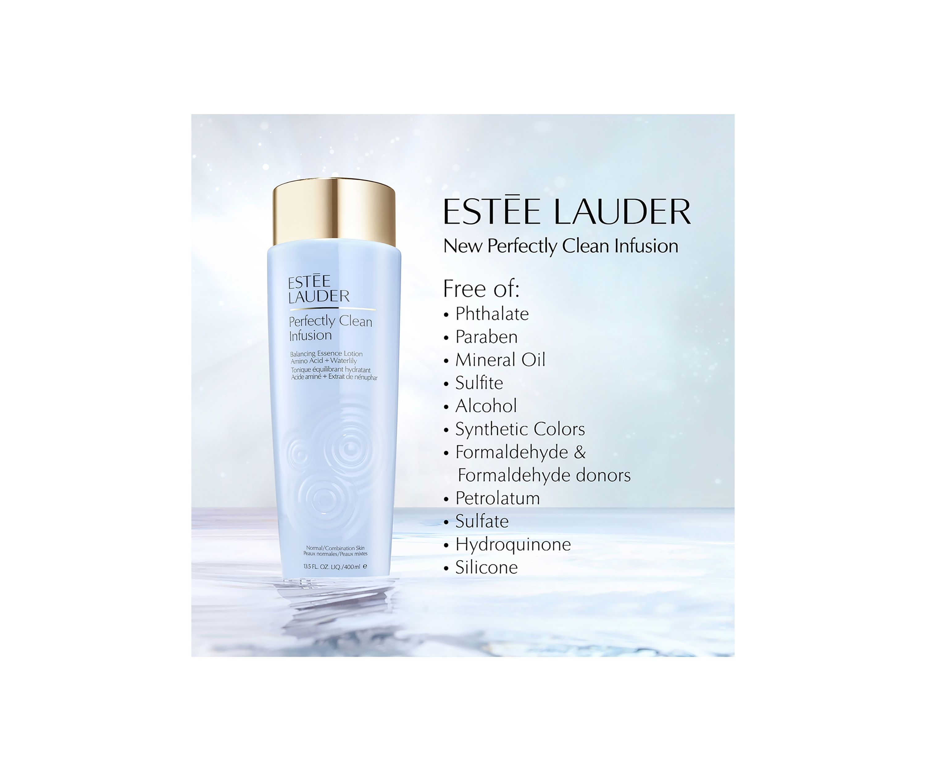 Perfectly Clean Infusion Balancing Skin Essence Face Lotion Toner with Amino Acid + Waterlily