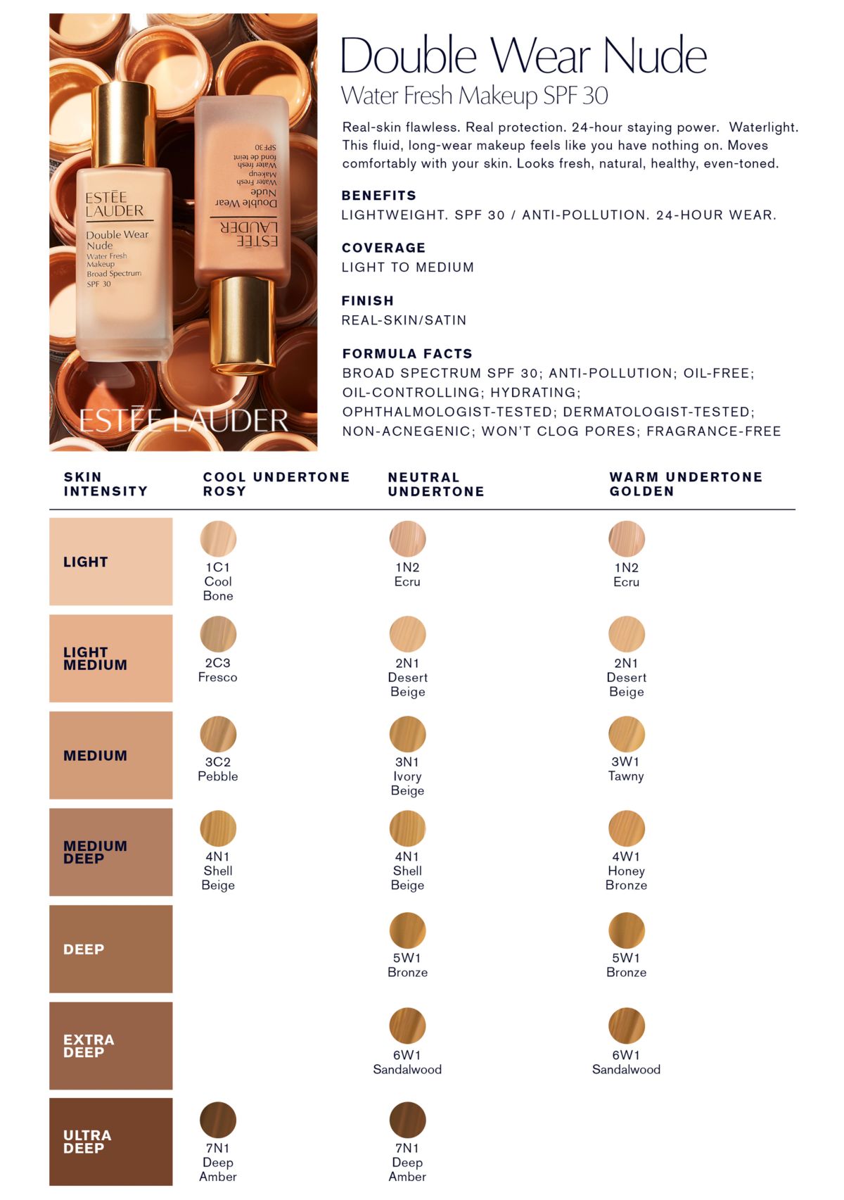 Double Wear Nude Water Fresh Makeup SPF 30 