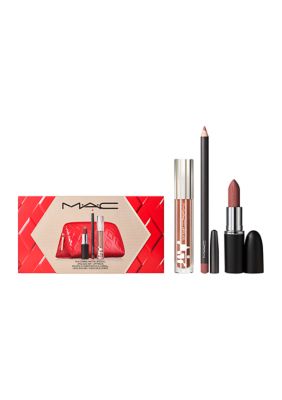 MAC Matte Lipstick + Lip Gloss + Lip Liner Gift Set | Belk