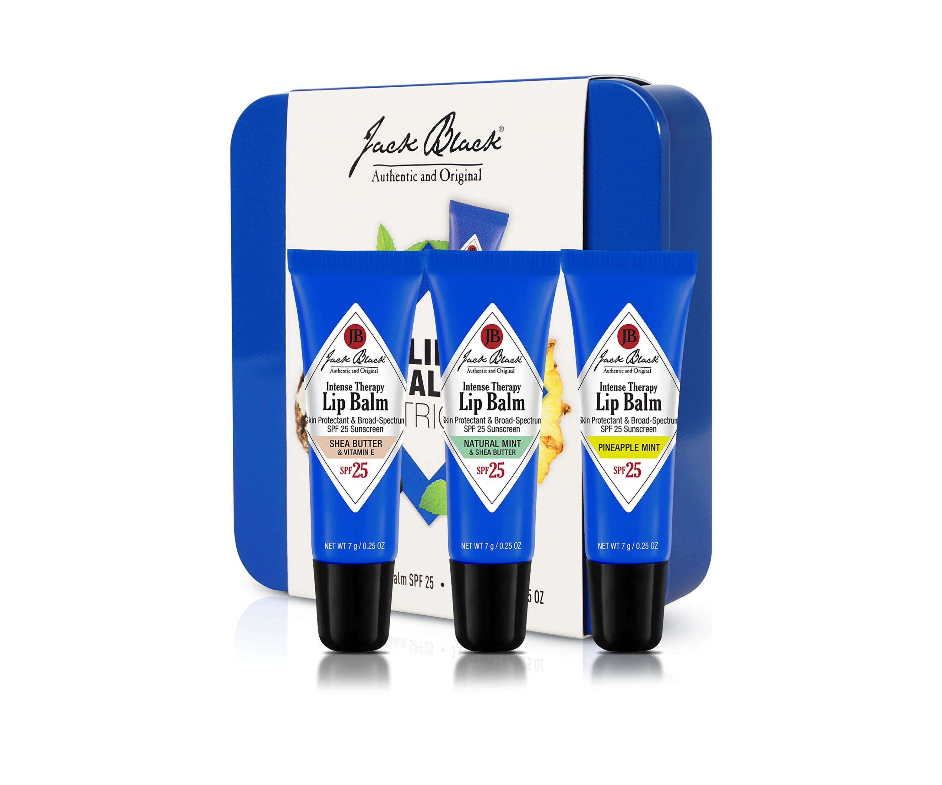 Lip Balm Trio with Natural Mint, Shea Butter & Pineapple Mint Lip Balms