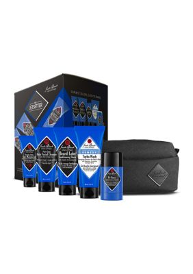 Jack Black Men's The Jetsetter with Double-Duty Face Moisturizer SPF 20, Pure Clean Daily Facial Cleanser, Beard LubeÂ® Conditioning Shave, Turbo