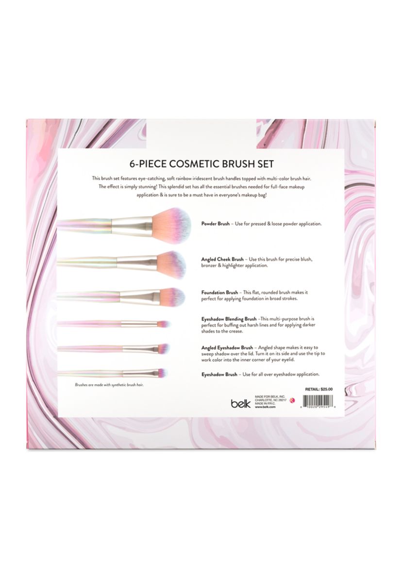 6 Piece Iridescent Brush Set