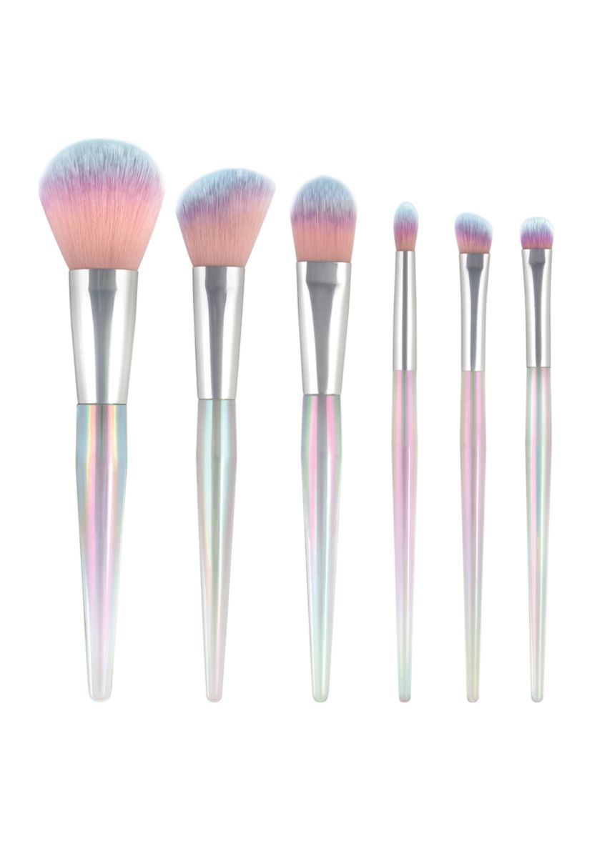 6 Piece Iridescent Brush Set