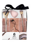 6 Piece Rose Gold Cosmetic Tool Set