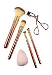  6 Piece Rose Gold Cosmetic Tool Set 