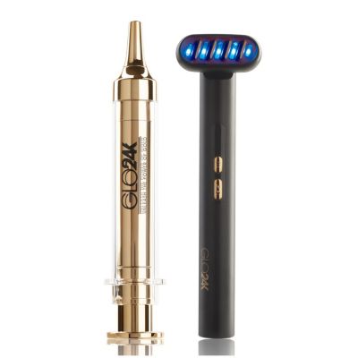 6-IN-1 Beauty Therapy Wand Red/Blue LED Facial Device + 24K Express Non-Surgical Anti-Aging Facelift Cream