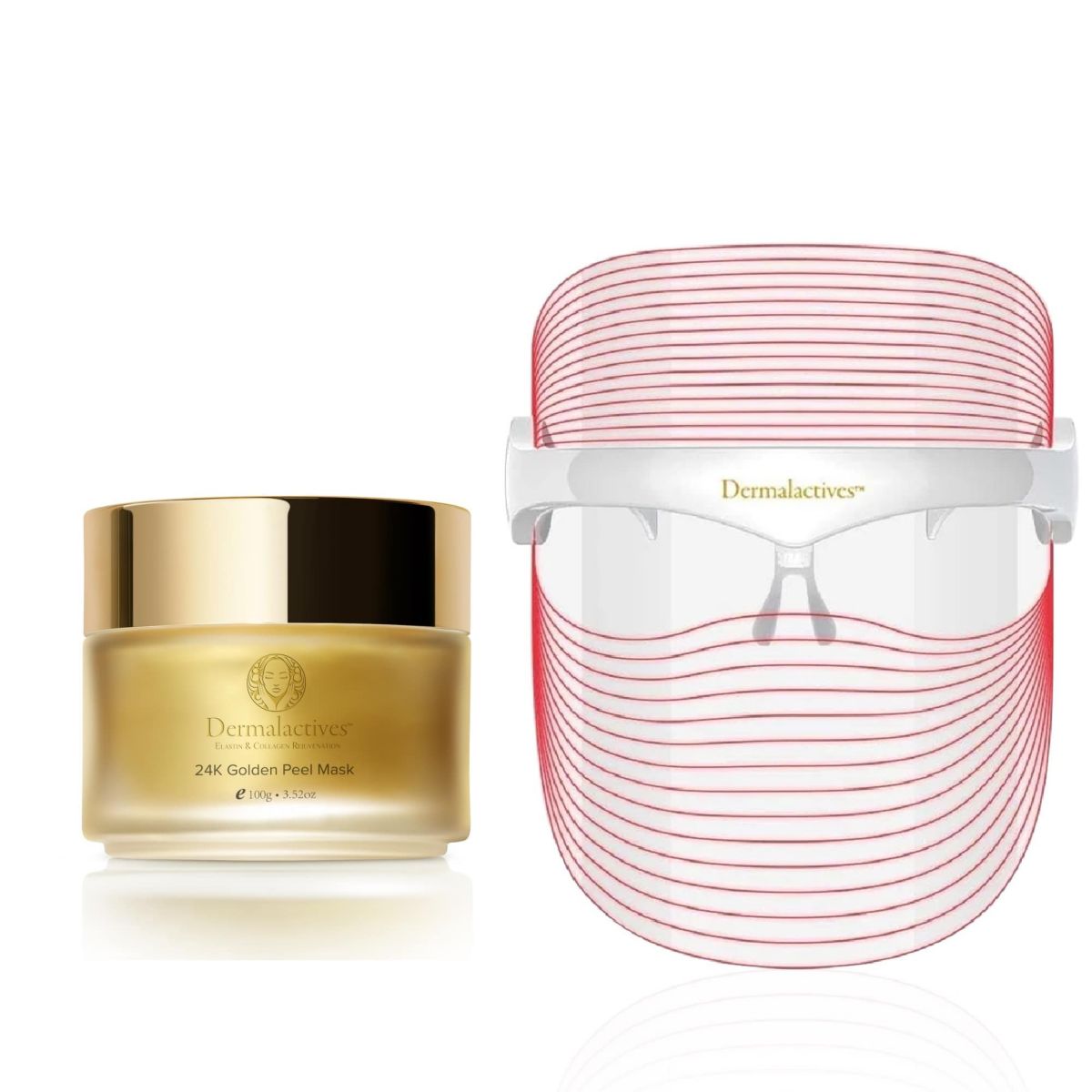 Dermalactives 7 in 1 Light Therapy LED Mask + 24K Gold Peel Mask 2 ...