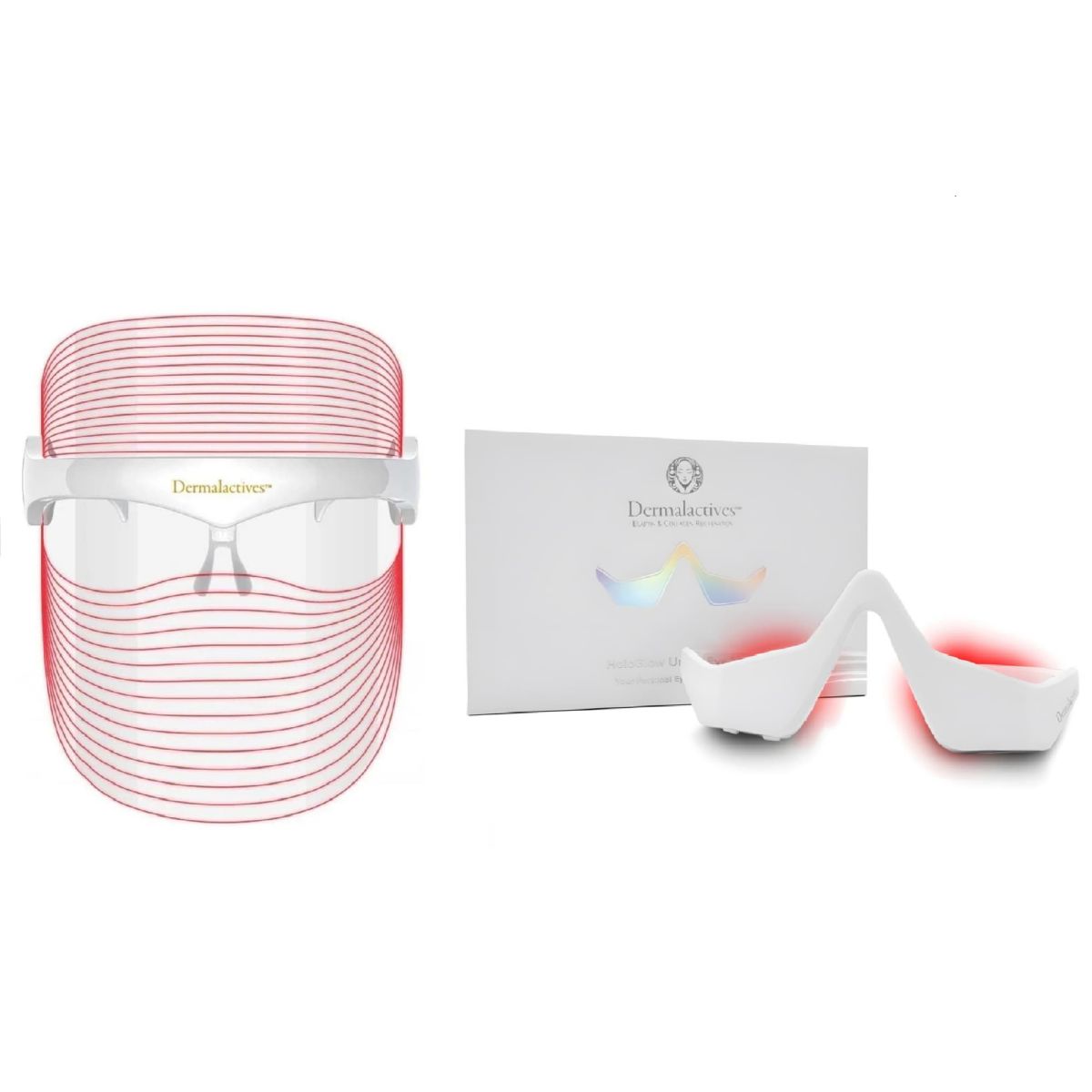 HoloGlow Under Eye LED Mask + 7 in 1 Light Therapy LED Mask  2 Piece Set